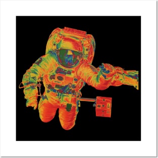 NASA Astronaut in Orange, Yellow, Blue and Green Colors Posters and Art